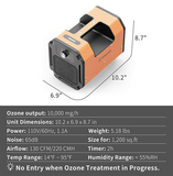 AlorAir 15,000 mg/h Ozone Generator, O-UVC2 Pro Commercial Ozone Air Purifier Heavy Duty Large Room Air Cleaner